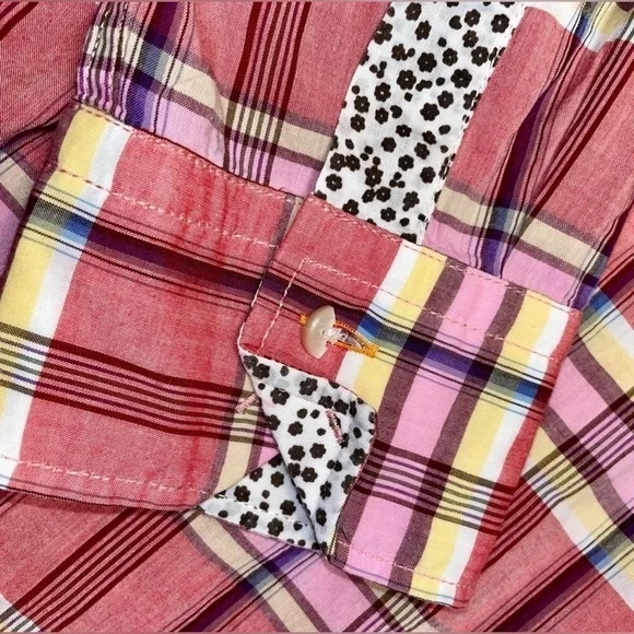 Boss Orange-HUGO-Men's Plaid Shirt - Pink and Yellow SZ M - Picture 2 of 5